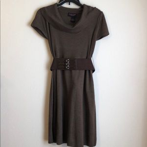 NWOT Heathered Brown Short Sleeve Sweater Dress